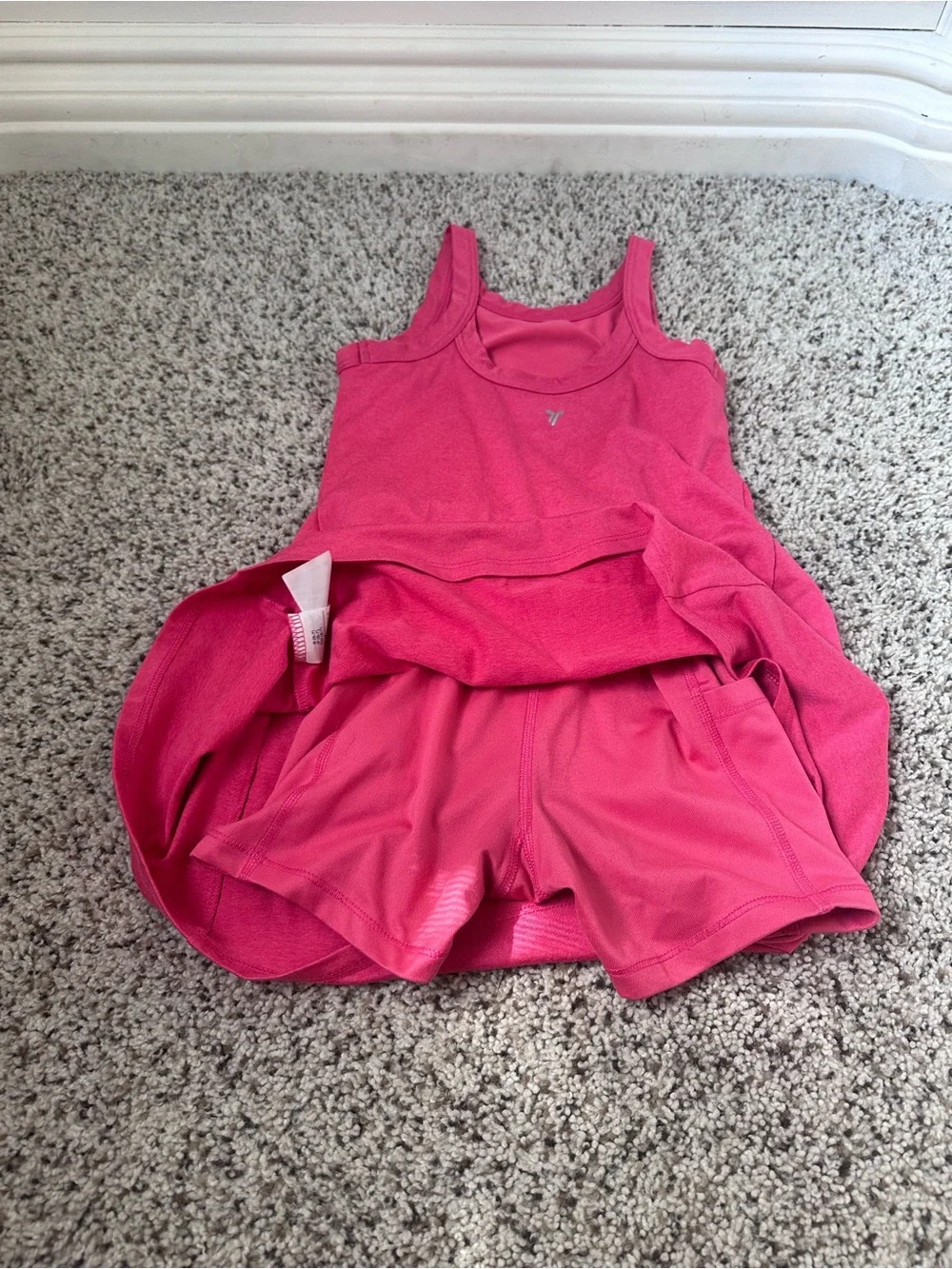 Old Navy pair Lavender and Hot Pink active Tank Dresses with shorts under- Girl